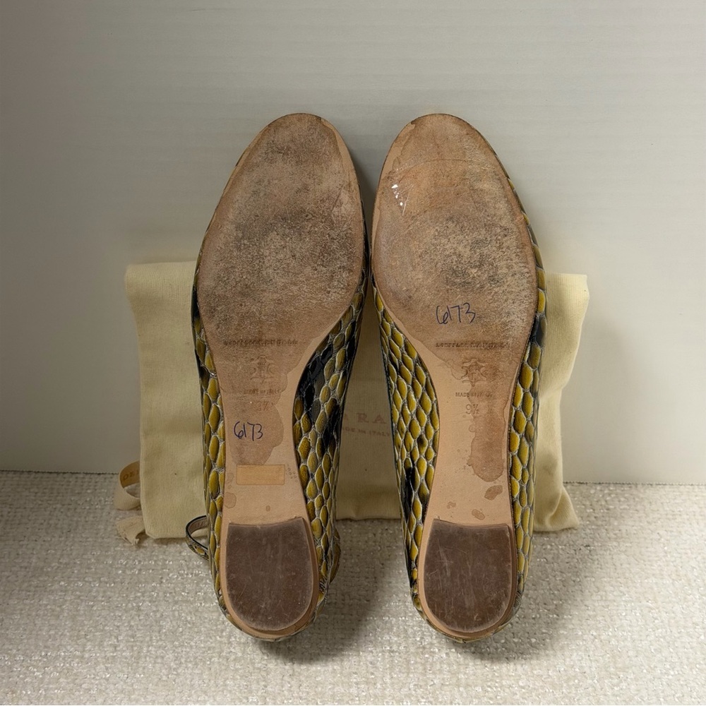 Loeffler Randall Olive Green Snakeskin Ballet Flats Leather
Women Sz 9.5 - Picture 6 of 7